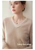 Autumn/Winter 2025 Two-Piece Color Block Cashmere Women's Slimming Knit Pullover