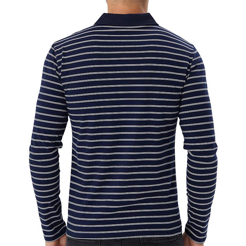Men's high-end golf striped polo shirt t-shirt men's lapel Paul shirt long sleeve tops