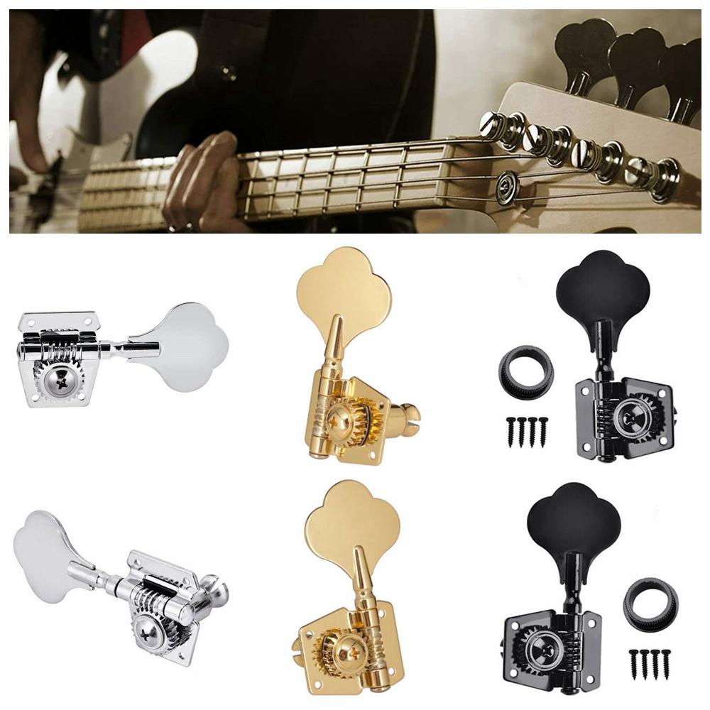 2L2R/4L/4R/1L3R/3L1R Open Gear Bass 4 String Tuners Tuning Pegs Keys Machine Heads For Bass Guitar Chrome Gold Black