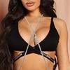 Cross Fringed Chest Chain, Nightclub Shiny Rhinestone Bra Chain, Sexy Body Chain Body Chain