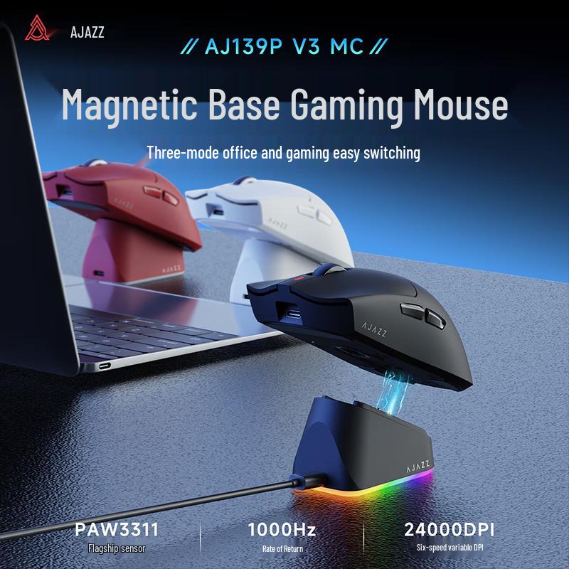 Ajazz AJ139PV3 Tri-Mode Wireless Gaming Mouse
