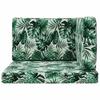 Outdoor Sofa Cushions 3 Pcs Leaf Pattern Polyester