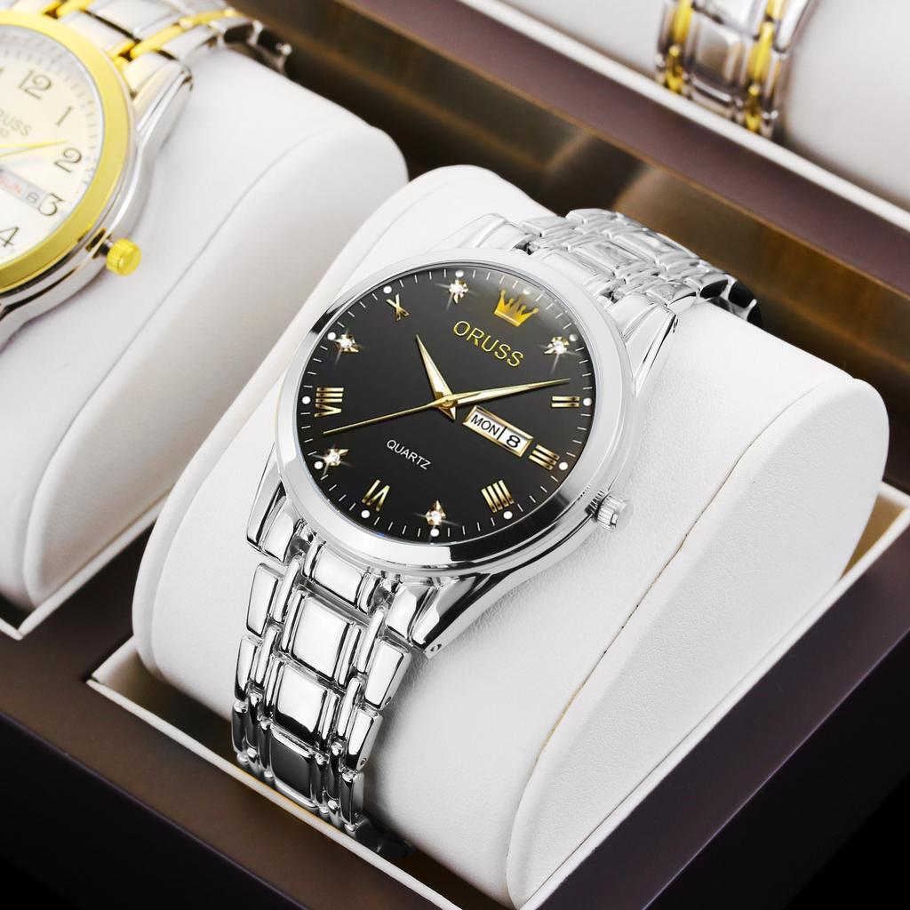 Men'S Fully Automatic Quartz Watch Luminous Waterproof Calendar Diamond-Encrusted Business Men'S Watch