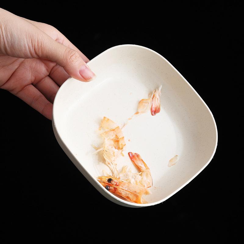 10pcs Snack Plate Macaron Color Simple Straw Bone Spitting Plate Set Candy Fruit Cookie Cake Storage Tray Kitchen Accessories
