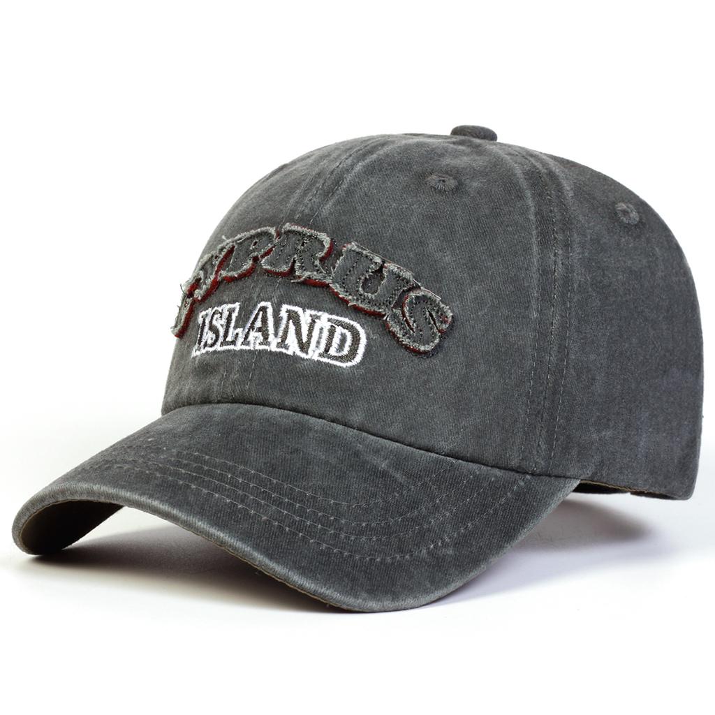 Unisex Buchstaben ISLAND Stickerei Baumwolle Baseballkappe Herren Outdoor Gewaschene Hüte Damen Softtop Freizeitkappe Reisekappen Accessoires