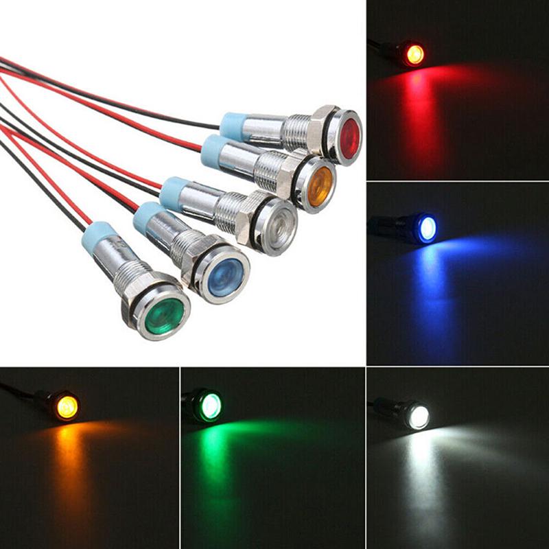 5x auto-lodní 12V-24V 6mm LED kontrolka na palubní desku výstražná kontrolka