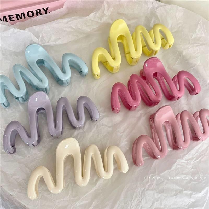 with resembling as a head accessory Jelly color wavy low-neck series hairstyle shark hairpins 1 PC hairpin clips Delicate Jewelry