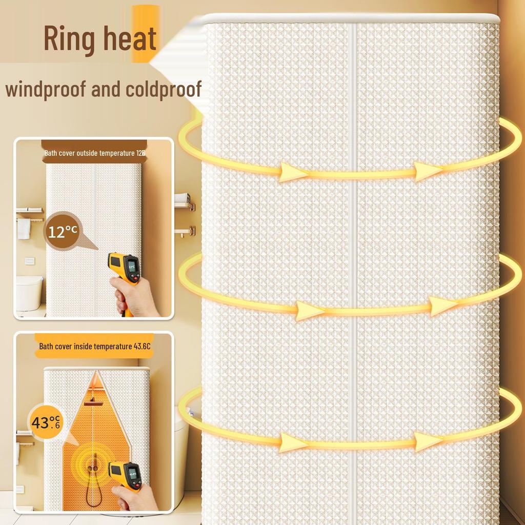 Tenda de Cortina de Chuveiro Impermeável à Prova de Inverno: Espesso, Quente, Sem Instalação Necessária para Banheiros Rurais Frios