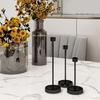 Black Metal Taper Candle Holder Tall Candlestick Set of 6 for Enhancing Dining Table Decors and Wedding Celebration