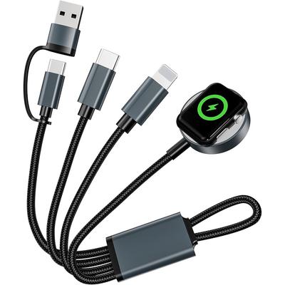 Niezbędne akcesoria podróżne: Ładowarka do iWatch, Kabel USB C 3 w 2, Niezbędne akcesoria na wakacje, kemping, do kampera, Przenośne, Zaprojektowane dla iWatch i iPhone