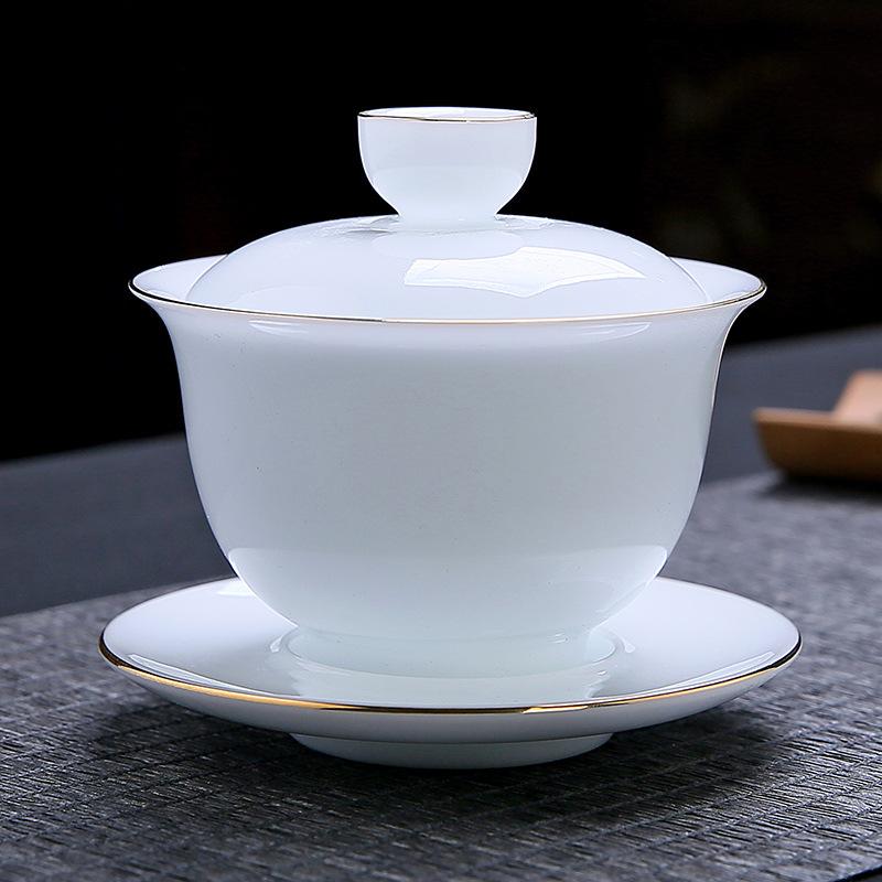 Ice Jade Porcelain Tea Set Gift Printing Unit Bank Annual Meeting Team Building Guest Household Tea Light Luxury Gift Box