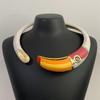 Fashion And Exaggerated Design Colorful Enamel Parrot Choker Necklace Vibrant Shiny Gold Accents For Parties Vacations