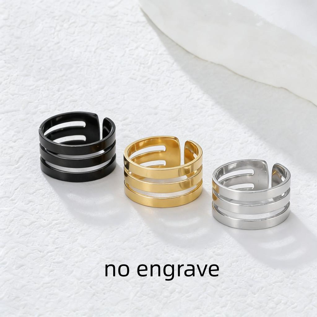 Personalized Name Ring Engrave Text Couple Ring Valentine Day Gift Family Kids Name Ring for Women Stainless Steel Ring Gift