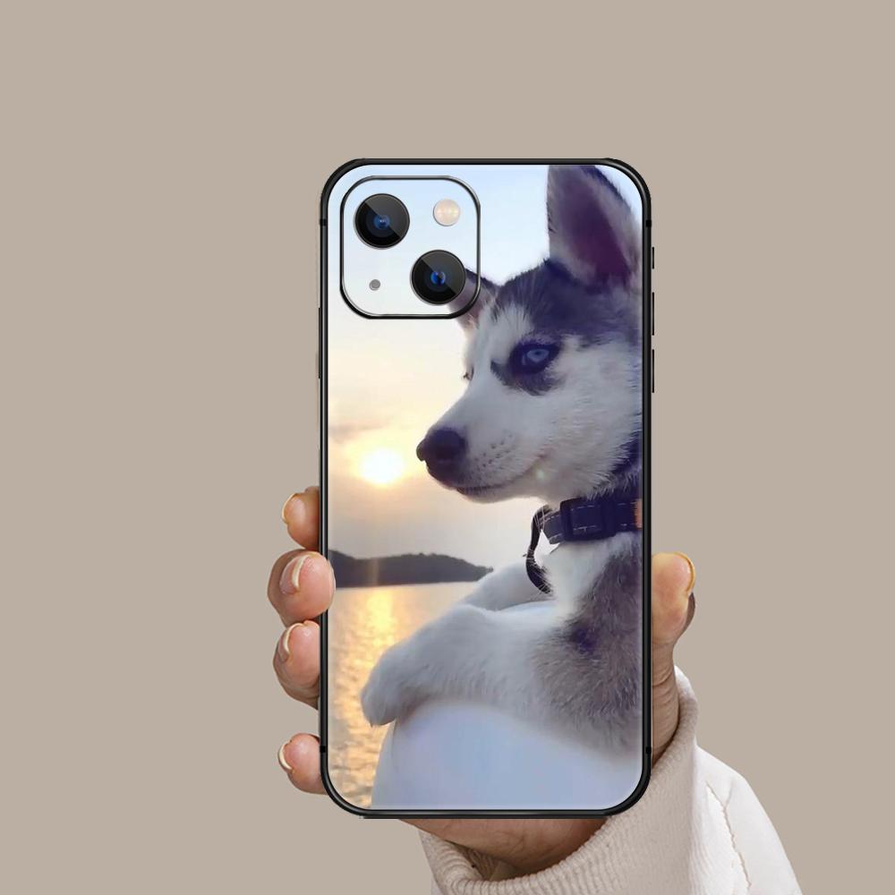Siberian Husky Cute Dog Phone Case For Iphone Xiaomi Mi Redmi Samsung Galaxy Note S 9 10 11 12 13 22 Pro Max Plus Uitra Black TPU Soft Mini