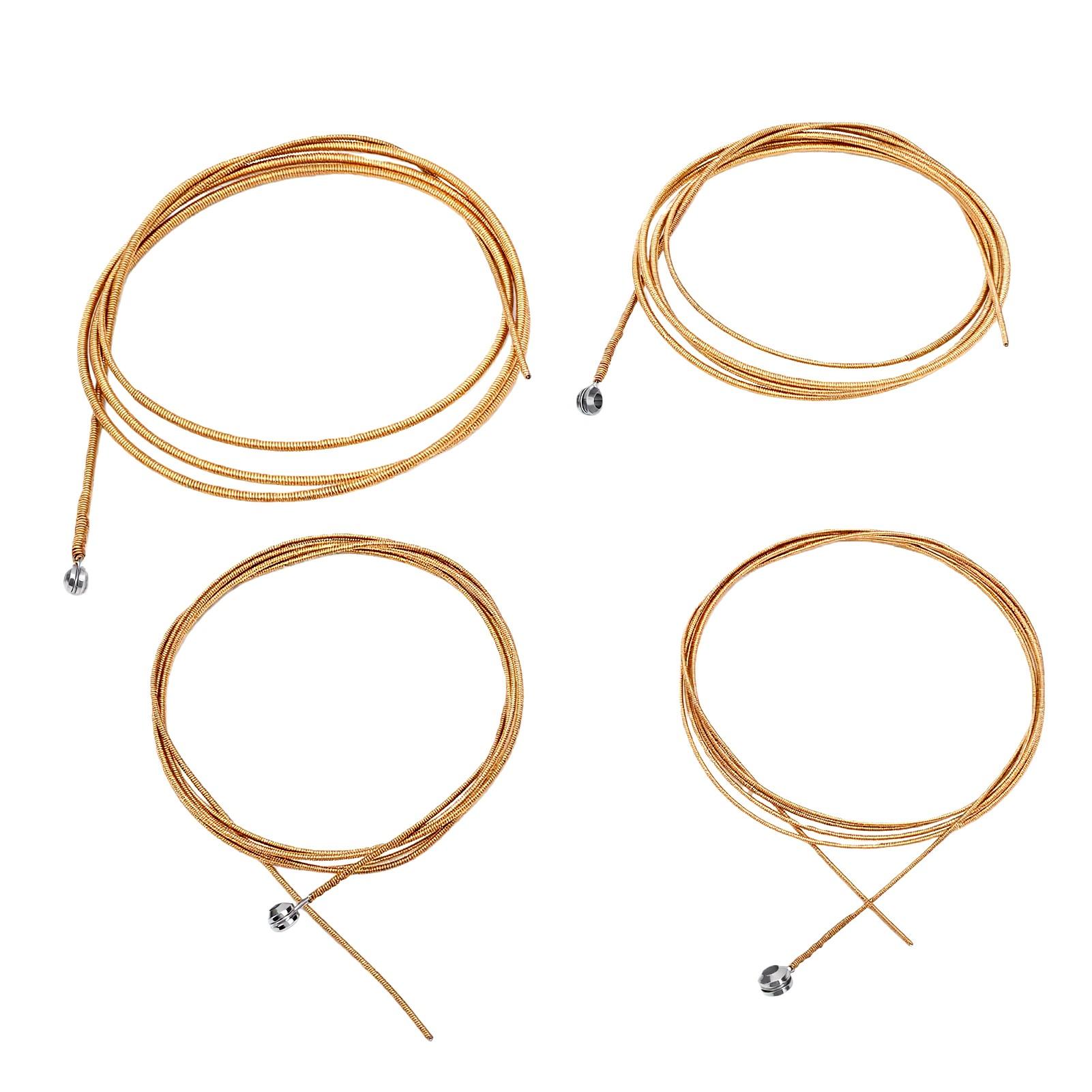 Cordes pour Basse Acoustique Jeu de Remplacement 4 Cordes pour Musiciens Doré