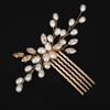 Braut-Hochzeits-Zirkon-Haarkamm, Perlen-Gold-Haarschmuck für Damen, Braut-Kopfschmuck, Vintage-Haaraccessoires für Brautjungfern, Party-Tiara