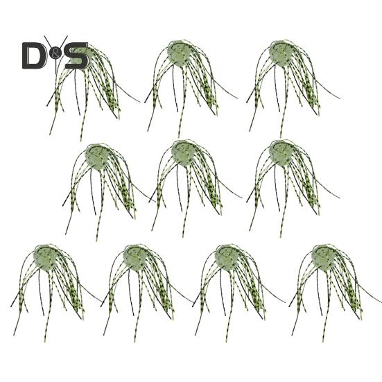 10 Pz 1.4CM/4G Esche Morbide a Dadi con Gonnellino Affondamento Lento Colorate PVC Artificiali Esche a Dadi Accessori per Pesca Acqua Dolce Acqua Salata Spigola Pesce Gatto