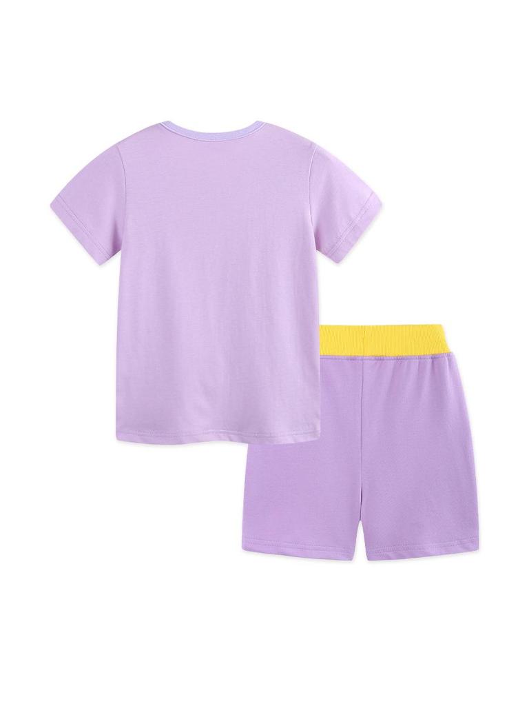 Summer Girls' Unicorn Print Shorts & Sweatshirt Set - European & American Style