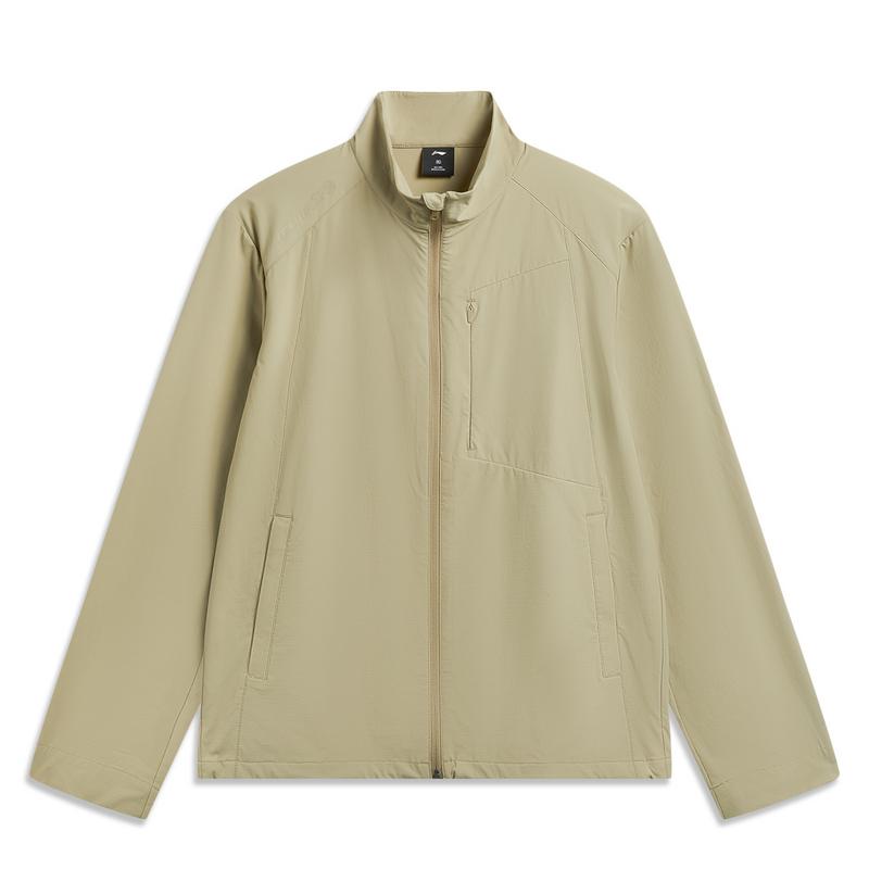 Li Ning Outdoor CF Водонепроницаемая Эластичная Тканая Повседневная Спортивная Свободная Куртка Мужские куртки Хаки AJDW041-2 S