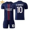 25-26 Παρίσι Αριθμός Κατοικίας. 10 Dembele 14 Dou Παιδική Φόρμα Ποδοσφαίρου Ανδρική Φανέλα 7 Kwara με Αστέρια