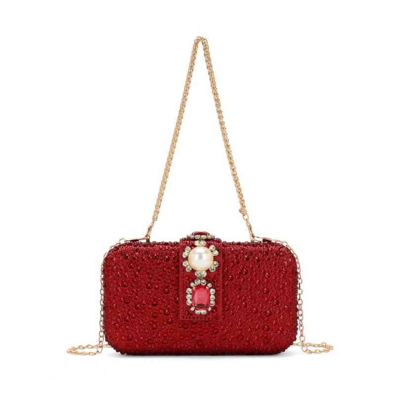 Neue Mode-Designerin Damen Große Diamant-Abendtasche Glänzender Strassstein Perle Hochzeitsfeier Crossbody-Tasche Luxus-Clutch Handtasche