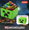 Magnetic Construction Blocks Plaything Storage Box Set Can Hold Figures Magnet Cube Pixel Style Model Baseplate Toys Kids Best Present