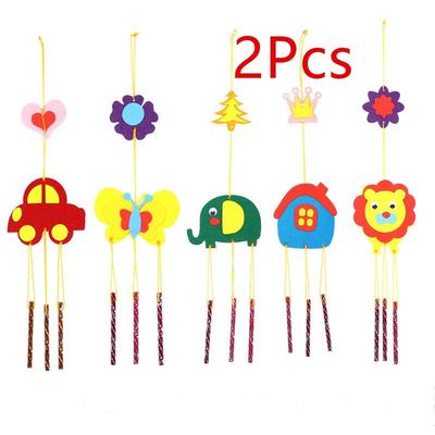 2 Pezzi Giocattoli Fai da Te Fatti a Mano per Bambini Carillon di Vento in Tessuto Ornamenti da Interno Stile Carillon di Vento, Casuale