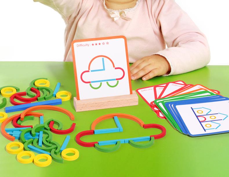 Creative Colorful Circle Puzzle Blocks: Interactive Early Education Toy for Parent-Child Play