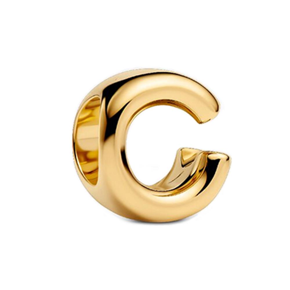 

Golden Copper 26 Letter Alphabet Charm Fit Diy Bracelet Necklaces Neutral Style Fashion Jewelry