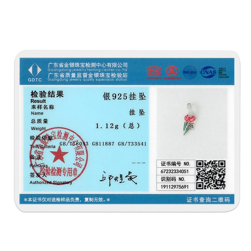 925 Silver Tulip Butterfly Pendant Charm DIY Jewelry Fit Original Bracelets For Women Girls Gift