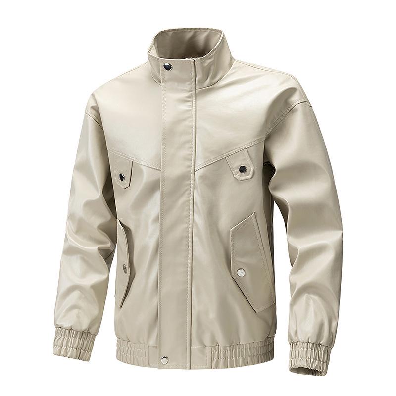 

Casual Sporty Retro Motorcycle Windbreaker Jacket for Couples M абрикосовий