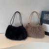 Women's Large Capacity Plush Shoulder Bag - Furry Handbag for Autumn/Winter