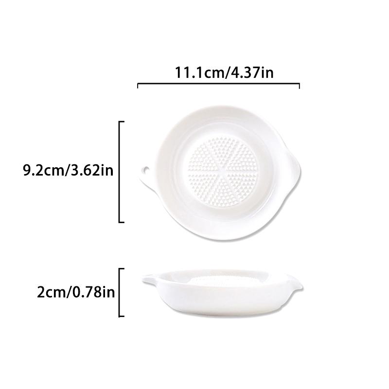 White Simple Style Ceramic Ginger Grater Tool Hand Grinder Garlic Masher Portable Porcelain Carrot Ginger Grinding Kitchen Tool