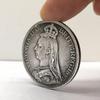 Queen Victoria, Bronze Medal Coin, 1887, United Kingdom, Welsh Flag Red Dragon, Commemorative Medal, Antique Silver Dollar