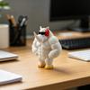 Yousheng Funny Rhinoceros Desktop Statue 3D Printed Muscle Animal Figurine with Sunglasses And Headphones Novelty Cool Rhinoceros Ornament for Home