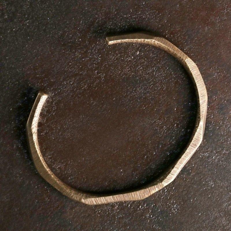 Simple Vintage Brass Bangle for Women Men Handmade Polished Metal Couple Bracelet Minimalist Unisex Retro