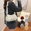 GOLWIS Ribbon Gathered Shoulder Bag with Small Handles, PU Leather, and Scrunchy Design. 2-Way Mini Shoulder Bag, Crossbody, or Handheld. Korean