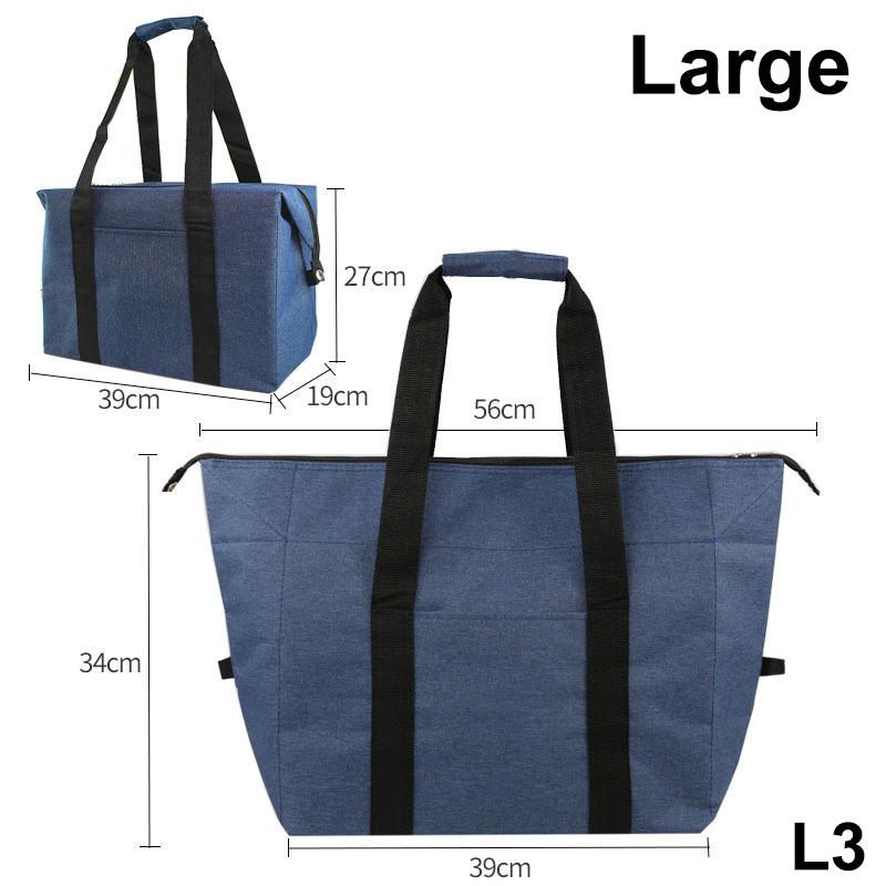 Large Capacity Insulated Grocery Picnic Cooler Bags Reusable Folding Fresh-Keeping Bag For Travel, Lunch, Camping, Food