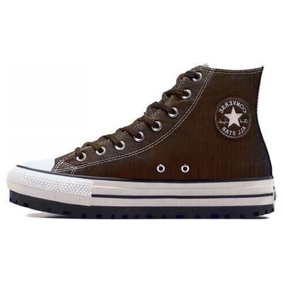 Zapatillas de esparto de caña alta con cordones Chuck Taylor All Star que absorben la abrasión Unisex Marrón
