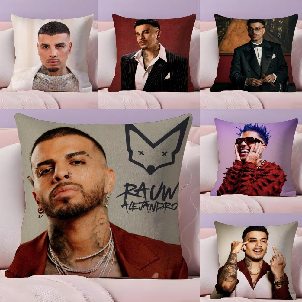 Singer Rauw Alejandro Nuestra Cushion Cover Plush Fabric Soft Double-Sided Printed Sofa Warm Winter Home Gift Pillow Cover