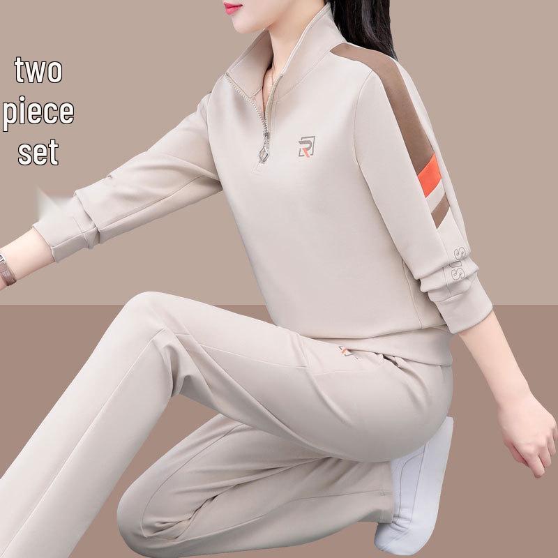 

Женский повседневный костюм-двойка - Весенне-осенний стиль 2025 года для бальных танцев, спортивная одежда больших размеров 4XL