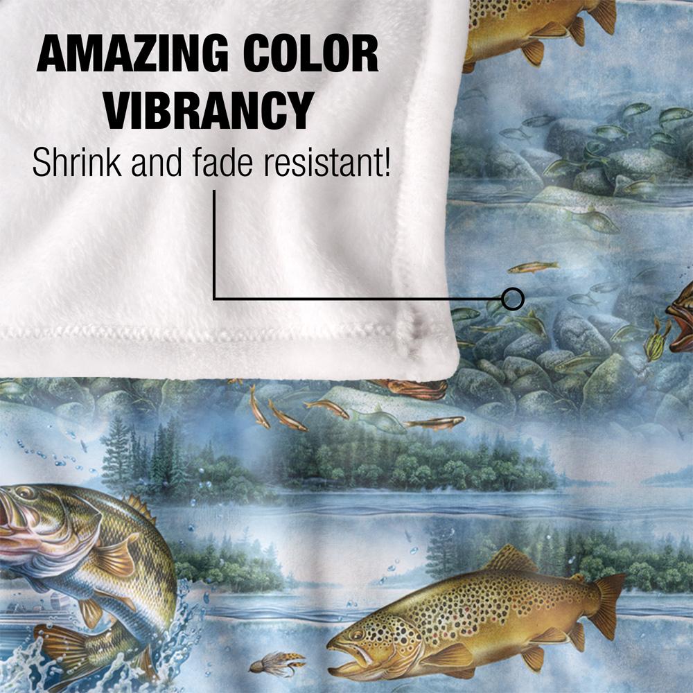 JQ Licensing 2 Silky Patterned Fishing Supersoft Blanket