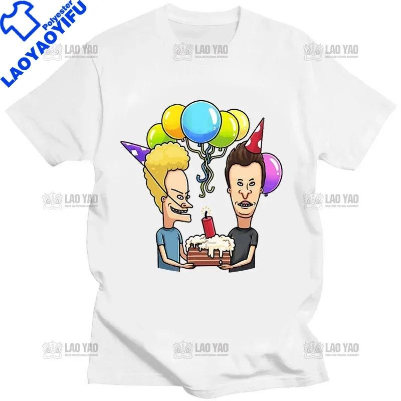 T-shirt Kawaii Beavis and Butthead Novità Divertenti Grafiche Cartoon T-shirt Uomo Abbigliamento Casual Estate Uomo T-shirt Oversize