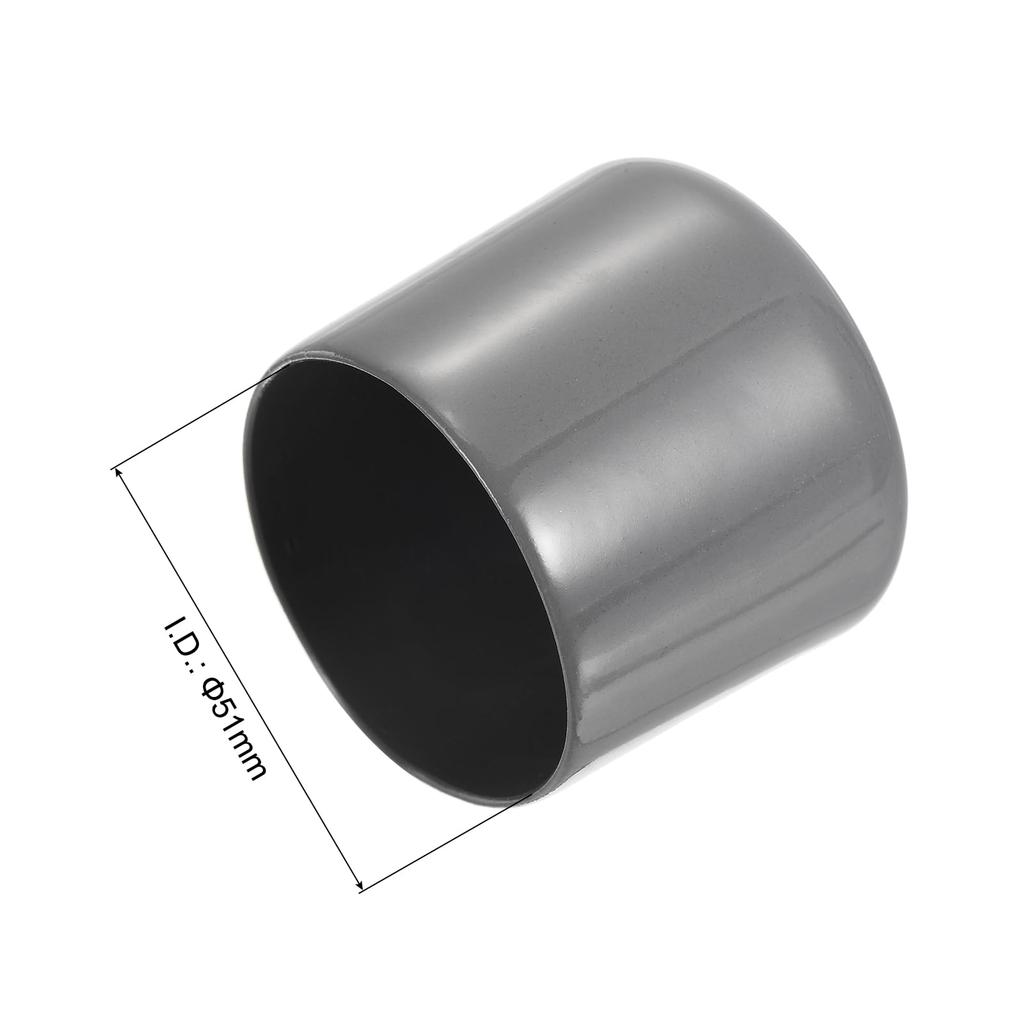 uxcell 4pcs Rubber End Caps 51mm ID Vinyl Round End Cap Cover Screw Thread Protector Dark Grey