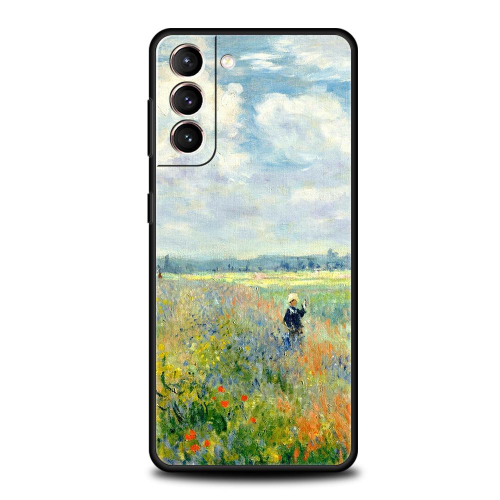 Claude Monet Impressionist Arts Phone Case For Samsung Galaxy S24 S23 Ultra S22 S21 S20 FE 5G S10 S10E S9 Plus S8 Black Cover