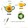 Kreative Sonnenblumenform Keramik Kaffeetasse Teekanne Tasse Zarte Blumige Emaille Farbe Teetasse Büro Tasse Trinkgeschirr Geburtstagsgeschenk