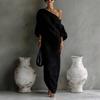 Rochie Pulover de Damă High-End cu Mânecă Lungă, Decolteu Bardot, Talie Medie, Colecția Primăvară/Vară 2026