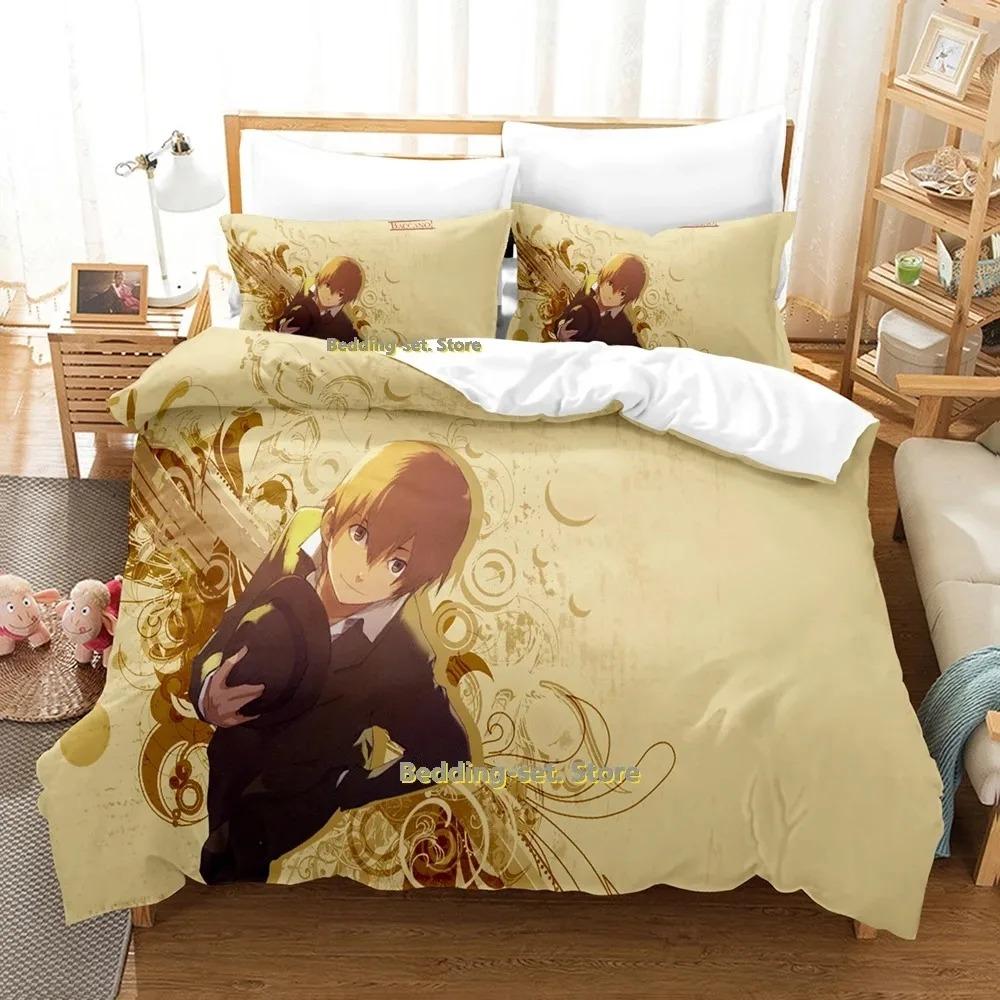 

Comforter Baccano! Bedding Set Single Twin Full Queen King Size Bed Set Adult Kid Bedroom s 3D Print Anime Bed Sheet Comforter (quilt)-EU Single(135*200cm)3pcs