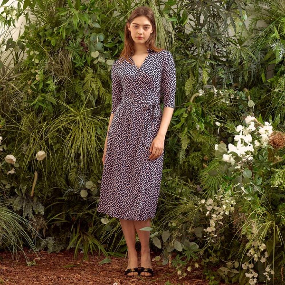 Lipbbam Creora Derosy Cara 3 4 Sleeve Long Wrap Dress Ldm11lj01