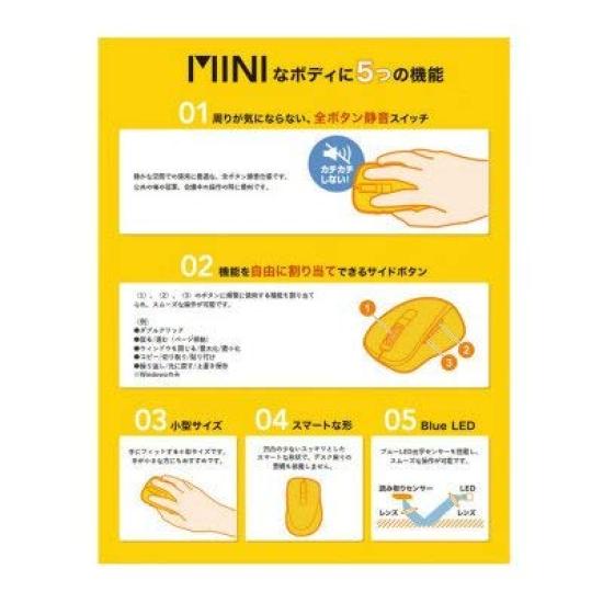 Silent Wireless Blue LED Mouse (5 Buttons, Blue) MA-WBL153BL